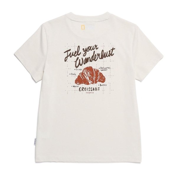 [여주점] N252WTS050 여성 오비스 크루아상 그래픽 베이직핏 반팔 티셔츠 CRYSTAL BEIGE