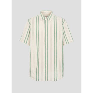 빈폴 24SS 볼드 스트라이프 반소매 셔츠 - 그린(BC4465C26M)