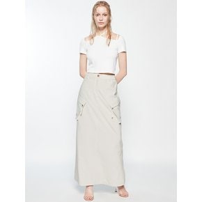 MAXI POCKET SKIRT_IVORY