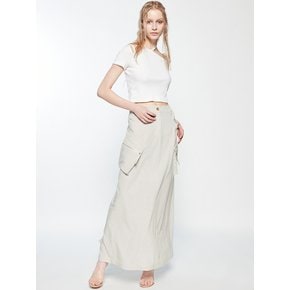 MAXI POCKET SKIRT_IVORY