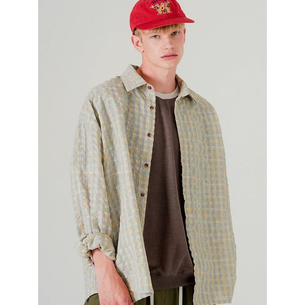 시어 클로 체크셔츠 모스옐로 SJLS7797