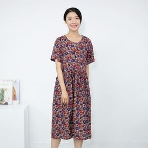 엄마옷 면 잔꽃 반팔 홈웨어 원피스 MQG126814 마담 미시 중년여성 빅사이즈 할.._P420414738