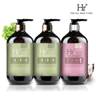 Hr24 단백질 대용량 두피 샴푸1000ml 2개 + 무실리콘 트리트먼트1000ml