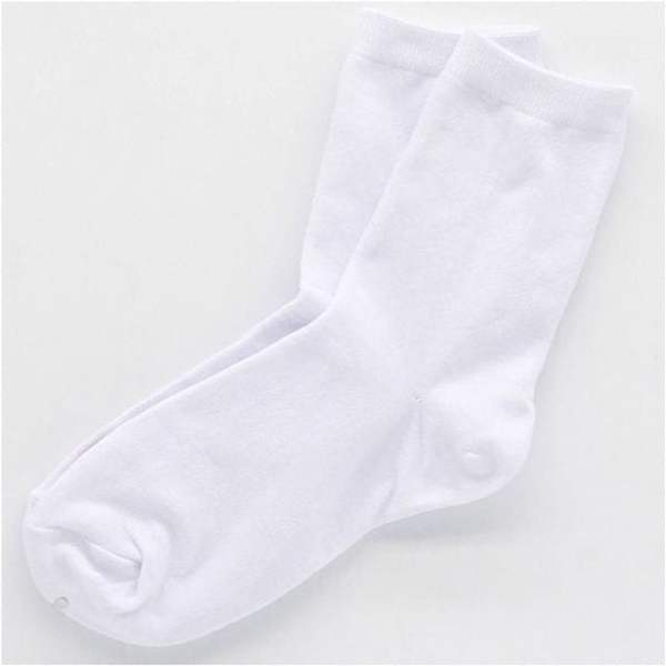 확대된 대표 여자 중목 기본 무지 양말 데일리 삭스 흰색