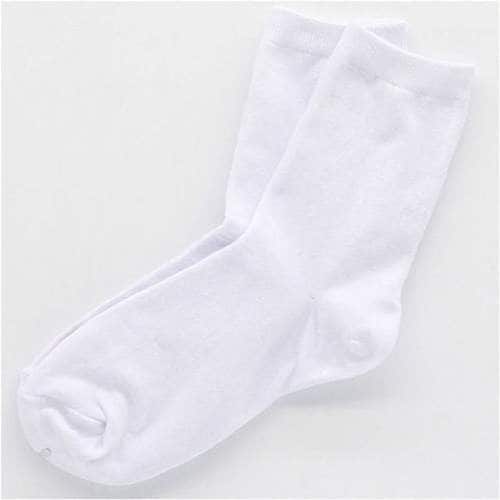 여자 중목 기본 무지 양말 데일리 삭스 흰색