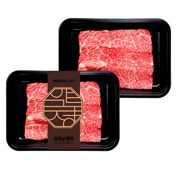 확대된 대표 [압구정한우] 1++등급 투뿔 냉장 한우 살치살 400g 200g 2팩 소분 구이용 스테이크