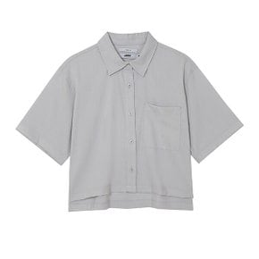 여성) 린넨라이크 크롭 반팔셔츠(오버핏)_AN2WWH354-LG
