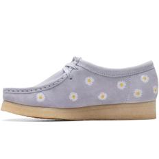 Womens Wallabee Cloud Grey Embroidery