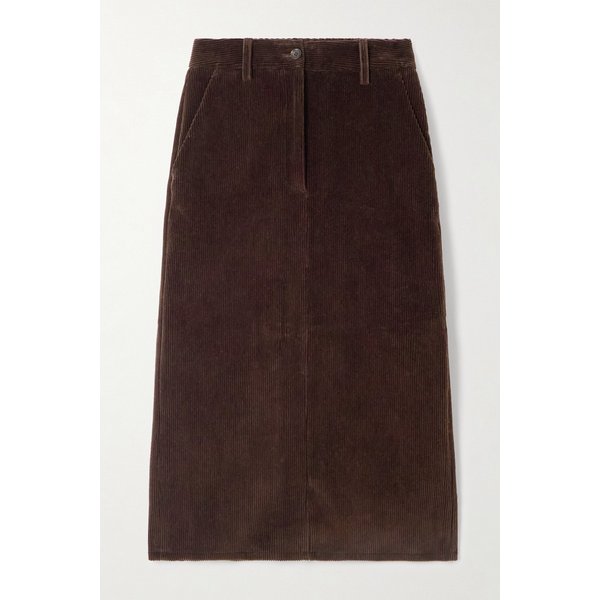 코튼 코듀로이 미디 스커트 46376663162911786