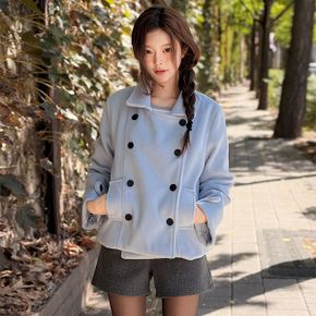 더블버튼 카라 하프코트 ou 4212c_P440825949