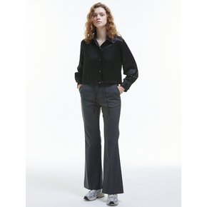 Fleece Boot Cut Slacks [Charcoal]