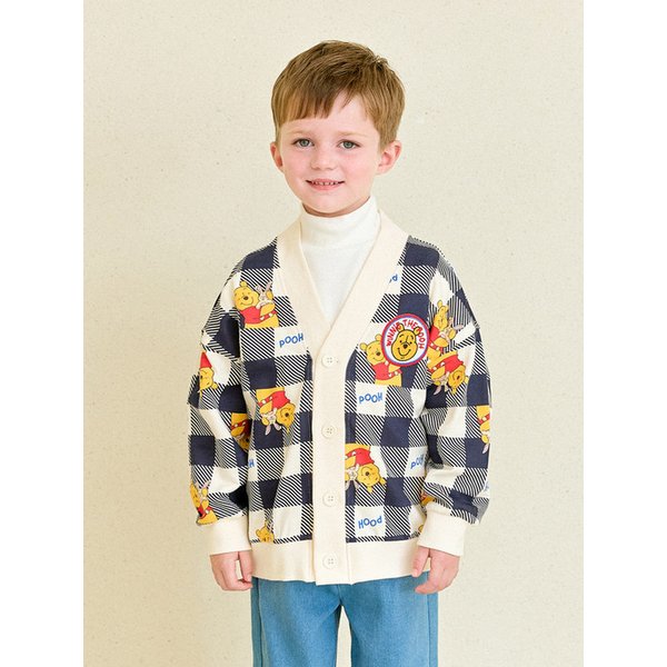 [디즈니]곰돌이푸 깅엄체크가디건