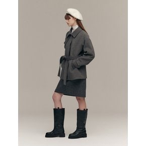 WOOL HALF COAT (dust gray)