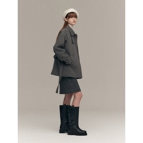 WOOL HALF COAT (dust gray)