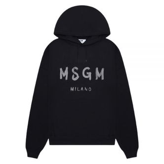 MSGM 엠에스지엠 브러쉬드 로고 후드 티셔츠 (3540MM515 237799 99)