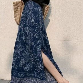 에스닉패턴 사이드슬릿 플레어롱스커트 카엘린스커트