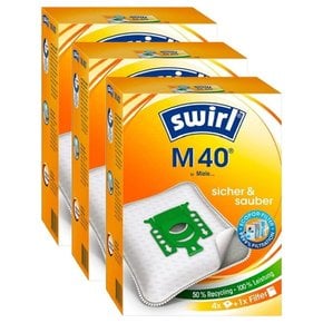 Swirl M40 MicroPor 스월 청소기 먼지봉투 4개입 3팩