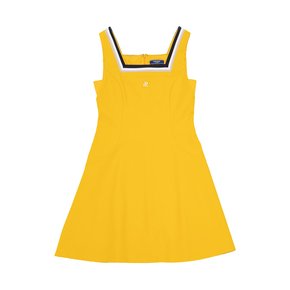 ACTIVE SQUARE NECK WOVEN DRESS - YELLOW