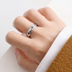 심플 디자인 백합 문양 써지컬스틸 볼드 반지