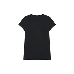 AX 여성 도트 로고 숏 슬리브 티셔츠_블랙(A423330503)