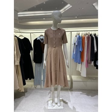 ZOOC 스퀘어넥 가디건세트 롱 원피스 Z252MSE023