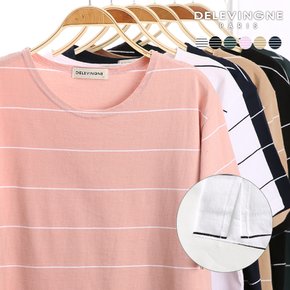 릴리 보트넥 단가라 반팔티 M~4XL 티셔츠 빅사이즈 스트라이프