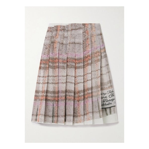 플리츠 프린트 크레이프 드 신 스커트 멀티컬러 46376663162871102