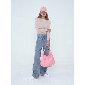 Vegan Leather Small Hobo Bag - Pink