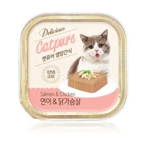 [캣퓨어]캣퓨어 사각캔 100g 연어&닭가슴살