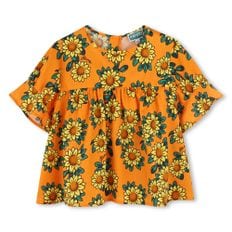 SUNFLOWER  플라워 반팔 블라우스(25SS_Z255AGB411_오렌지)