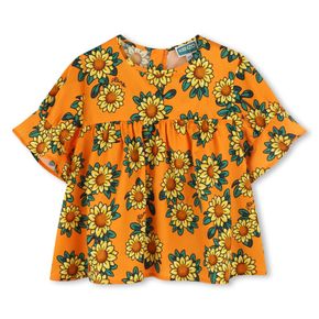 SUNFLOWER  플라워 반팔 블라우스(25SS_Z255AGB411_오렌지)