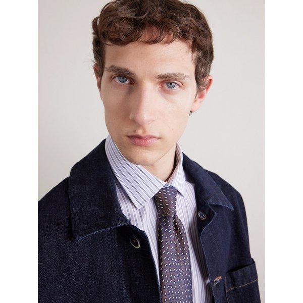 샤르베 8.5cm 자수 실크 자카드 넥타이 46376663162965294