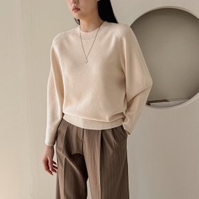 플리 골지 볼륨소매 니트