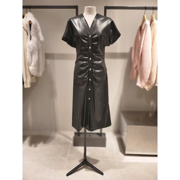 [여주점] 샤인 레더 볼륨 셔링 원피스(SAOP39461)