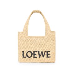 [LOEWE FONT TOTE RAFFIA Mini] 로에베 미니 폰트 토트 라피아 라탄 핸드백 기은세 베이지