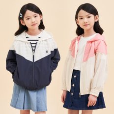 *SSG몰특가*[BEANPOLE KIDS] 24SS 여아 컬러블록 후드 바람막이 점퍼 (2종 택1)