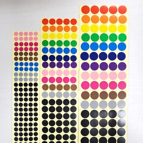 발롱 10 15 20mm 레인보우 색상스티커 컬러 스티커