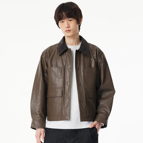 STUDIO TOMBOY [MEN] 카펜터 디테일 신세틱 레더 점퍼 9155161A07 2종 1택