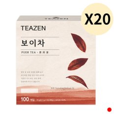 티젠 보이차 차 음료 탕비실 티백 대용량 100T X 20