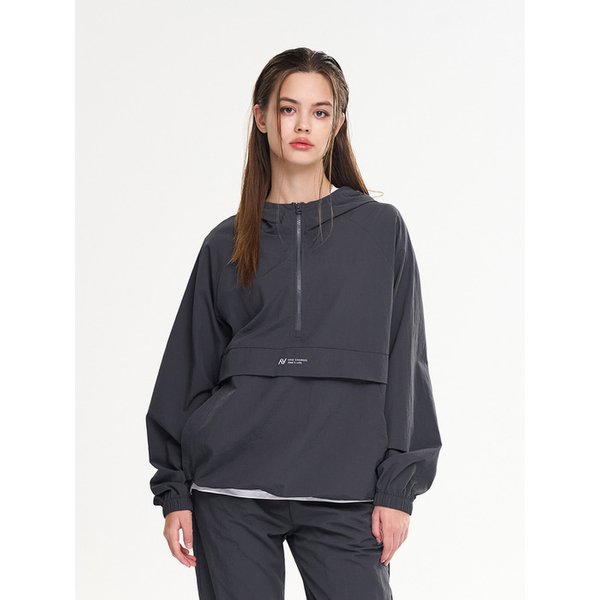캠프 멀티스포츠 러닝 바람막이 아노락 후드 집업 자켓 상의 W 차콜