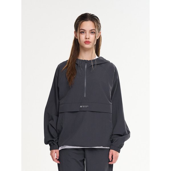 캠프 멀티스포츠 러닝 바람막이 아노락 후드 집업 자켓 상의 W 차콜