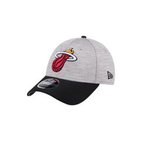 4367023 New Era Mens Heather Gray/Black Miami Heat Active Digi-Tech Two-Tone 9FORTY Adjust