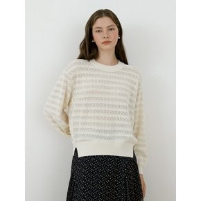 24 summer Rohan round semi-crop knit_Cream