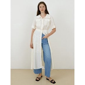 24 summer Roll-up banding collar long onepiece_Ivory