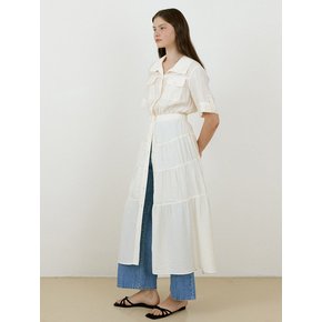 24 summer Roll-up banding collar long onepiece_Ivory