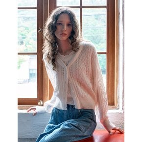 [SET] Mohair Crochet Knit Cardigan & Vest