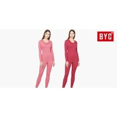 BYC 에어메리 삼중직 여자 겨울 내복세트 (인디안핑크,췌리핑크/90-105) DAS6033