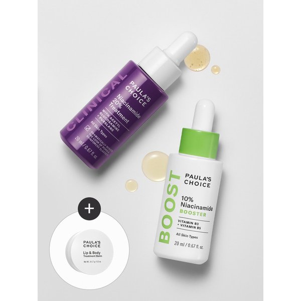 [모공케어세트](+립&바디밤 본품 증정)나이아신아마이드 부스터 앰플 20ml + 트리트먼트 20ml