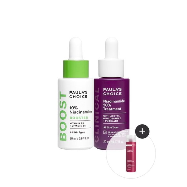 [모공케어세트](+립&바디밤 본품 증정)나이아신아마이드 부스터 앰플 20ml + 트리트먼트 20ml