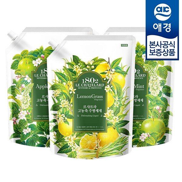 르샤트라 고농축 주방세제 리필 1.5L x3개